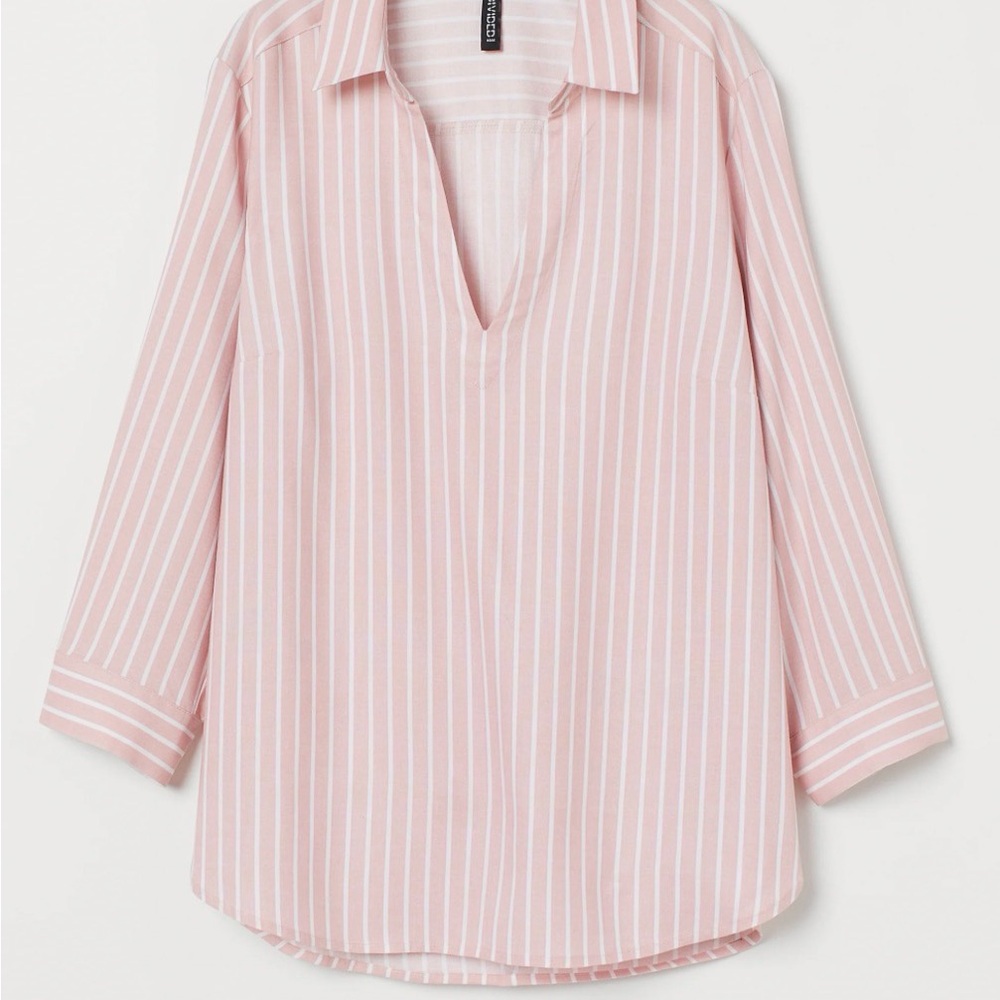 Aqua Pink and White Striped Top